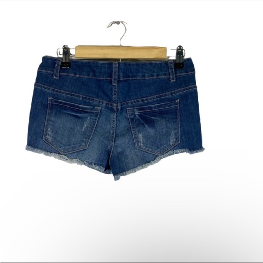 American‎ Style Iris Jeans Shorts Cutoff Lace Detail Distressed Frayed - Picture 7 of 8